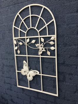 Schmetterlingsfenster Modell, Metall alt-weiß-rost